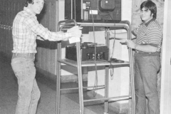 frank pushing av cart