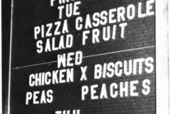 1980 Yearbook pg049 cafeteria menu board