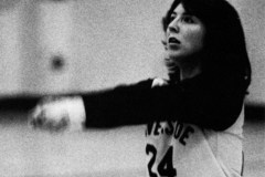 1980 Yearbook pg119 Kristen Keefe in volleyball action