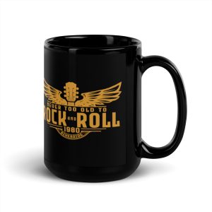 Gold Artwork Black Glossy Mug