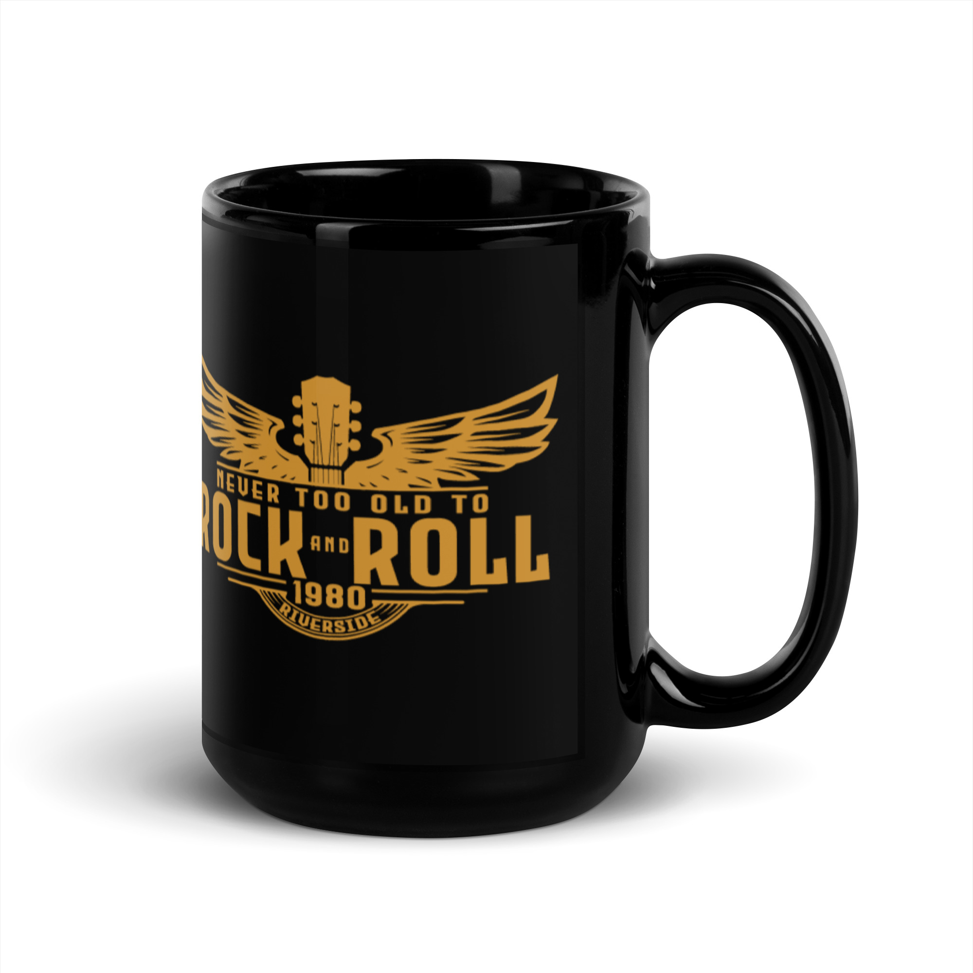 Gold Artwork Black Glossy Mug